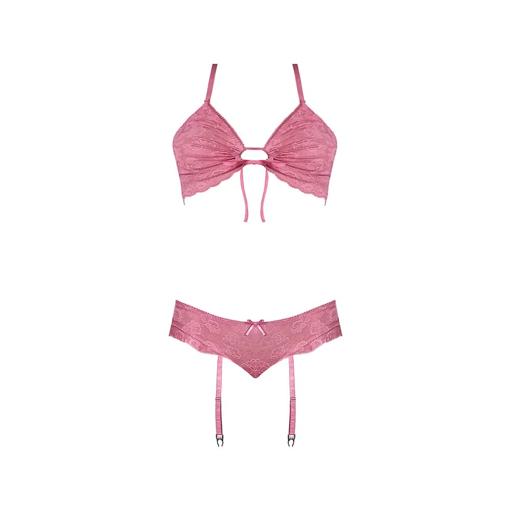 Magic Silk Wisteria Mist Bralette & Panty with Removable Garters Pink L/XL thumbnail 5