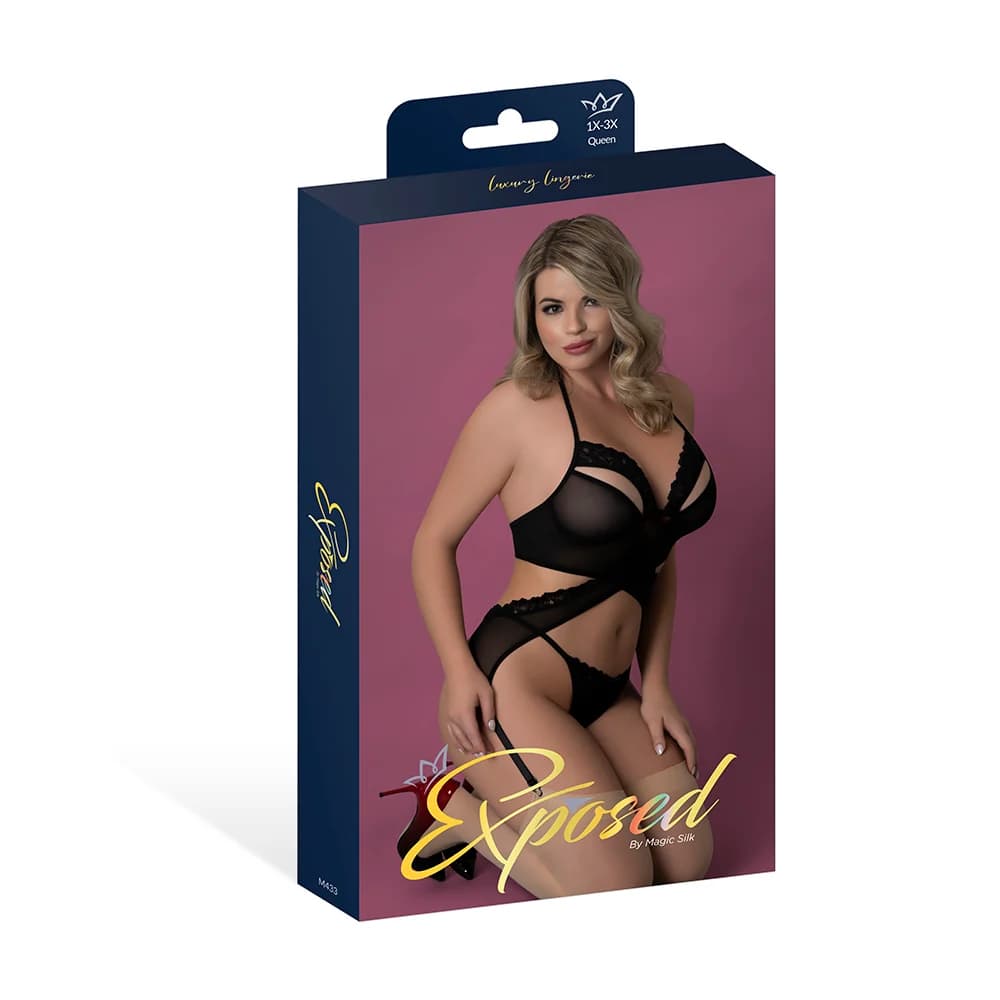 Magic Silk Rush Merry Widow & Panty Set Black Queen Size
