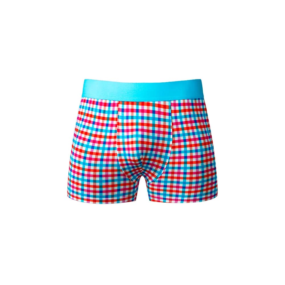 Male Power So Cumfy Gingham Boxer Brief Turquoise M thumbnail 4