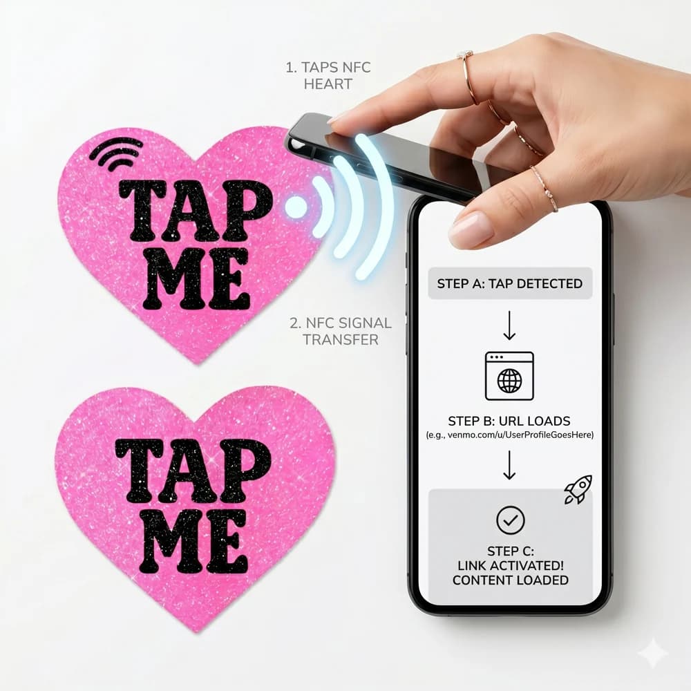 Neva Nude Tap Me Pink Heart Smart NFC Pasties thumbnail 4